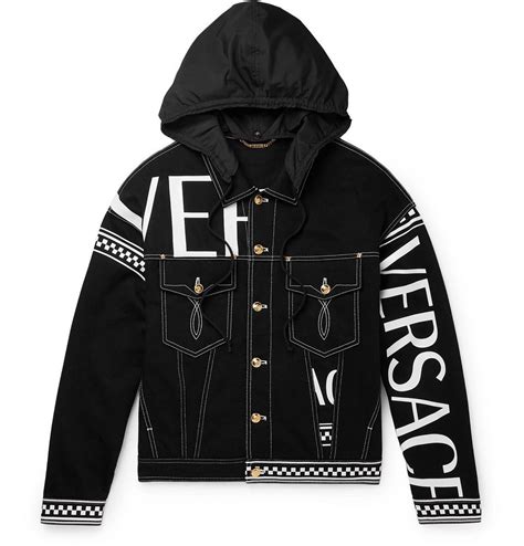 versace hooded jacket|versace denim jacket.